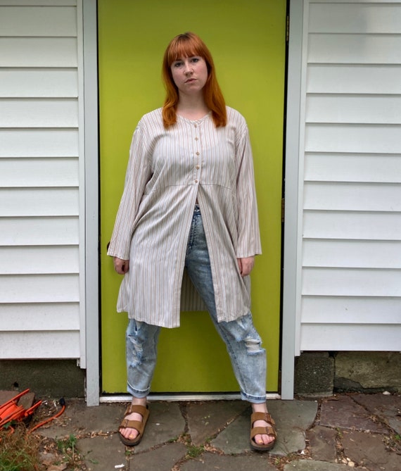 FLAX tunic . striped flax tunic . FLAX by Jeanne E