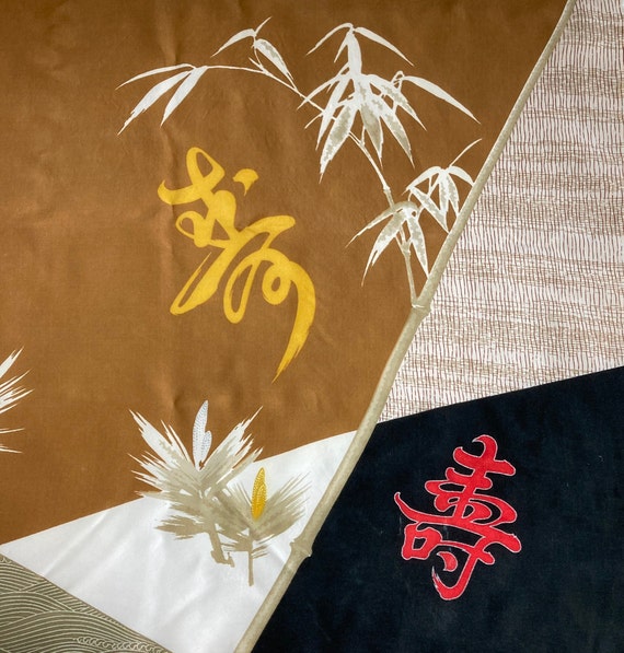 japanese silk scarf . 40s silk scarf . bamboo sca… - image 4