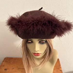 Vintage Summer Tompkins Collection Chocolate Brown Wool Beret Hat Paris Chic Chocolate Brown Beret – Soft Suede Look | French Beret® main image 3