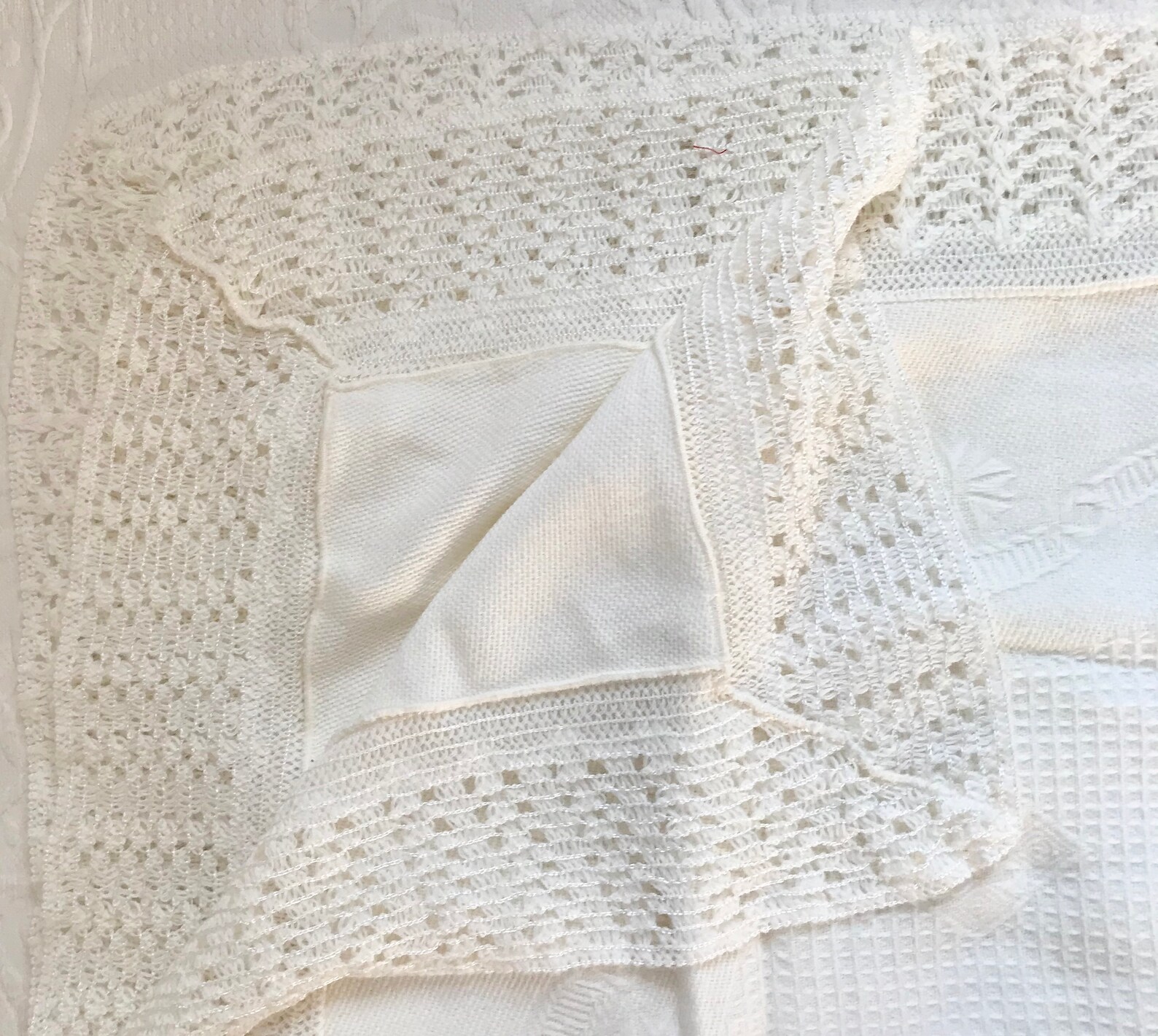 70s Baby Blanket . Acrylic Baby Blanket . White Baby Blanket . Etsy
