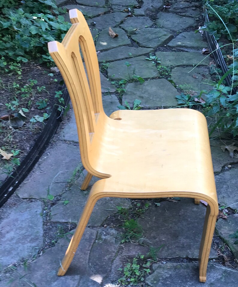 wood child chair midcentury modern chair French child chair child chair bend wood chair
