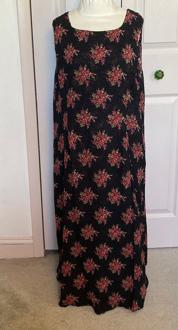 vintage April Cornell . floral rayon dress . rever