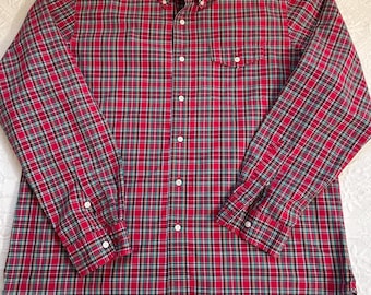 vintage Ralph Lauren button down shirt . classic tartan plaid shirt