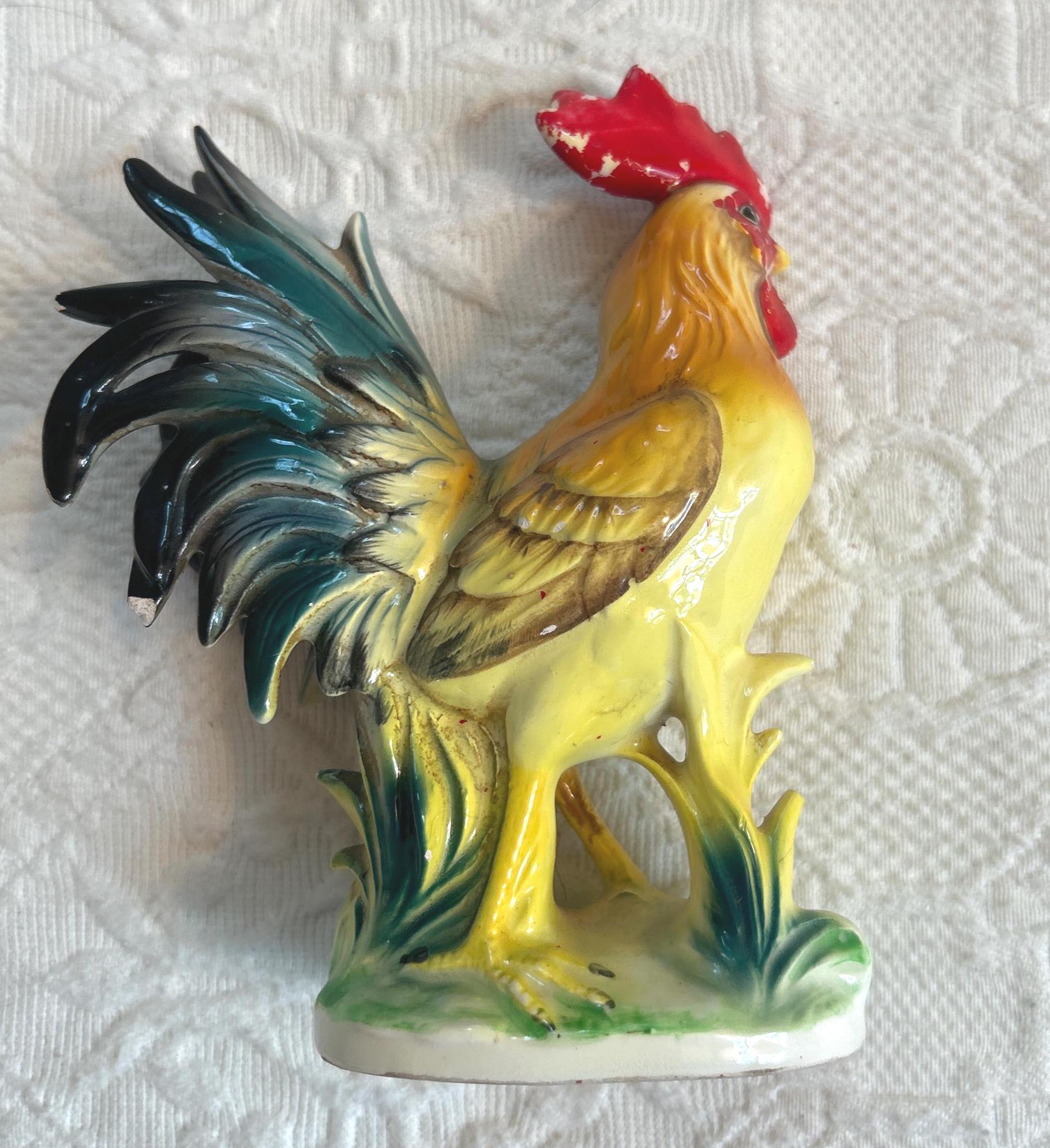 鶏の置物。ヴィンテージの鶏。手描きのNORCRESTジャパン - Etsy 日本