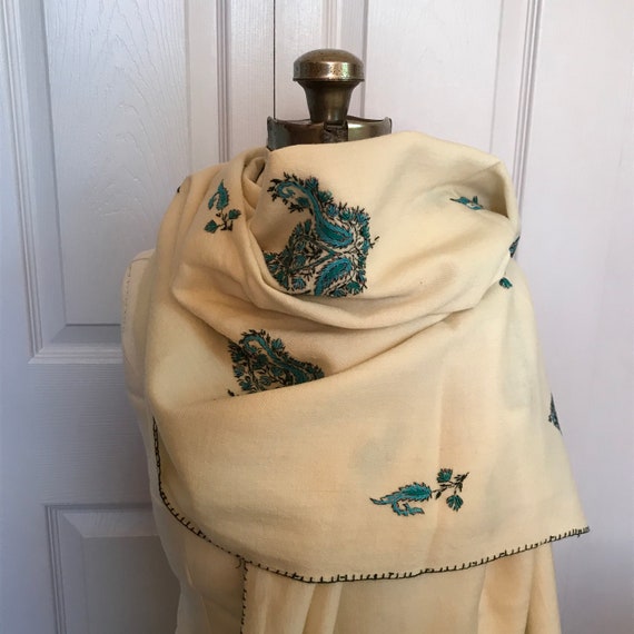 double sided scarf . double sided embroidered sca… - image 2