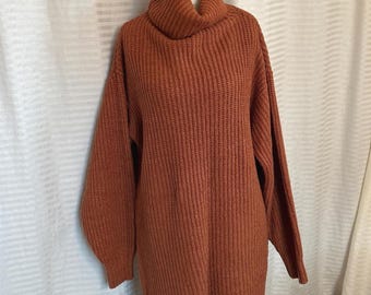 vintage oversized Free people rust cotton turtleneck sweater