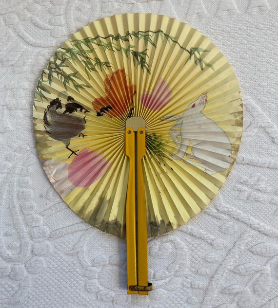 hand painted fan . chinese paper fan . fan in meta