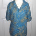 flax blouse . flax . blue and orange blouse . size L . Flax XL . linen blouse . flax linen blouse . XXL flax . plus size vintage