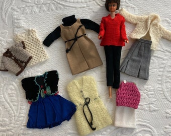 Vintage 60s Barbie Clothes Lot: Handknit & Crochet, OOAK Bespoke