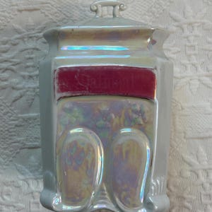 Antique German Lusterware Spice Jar: Shabby Chic Ironstone Vase