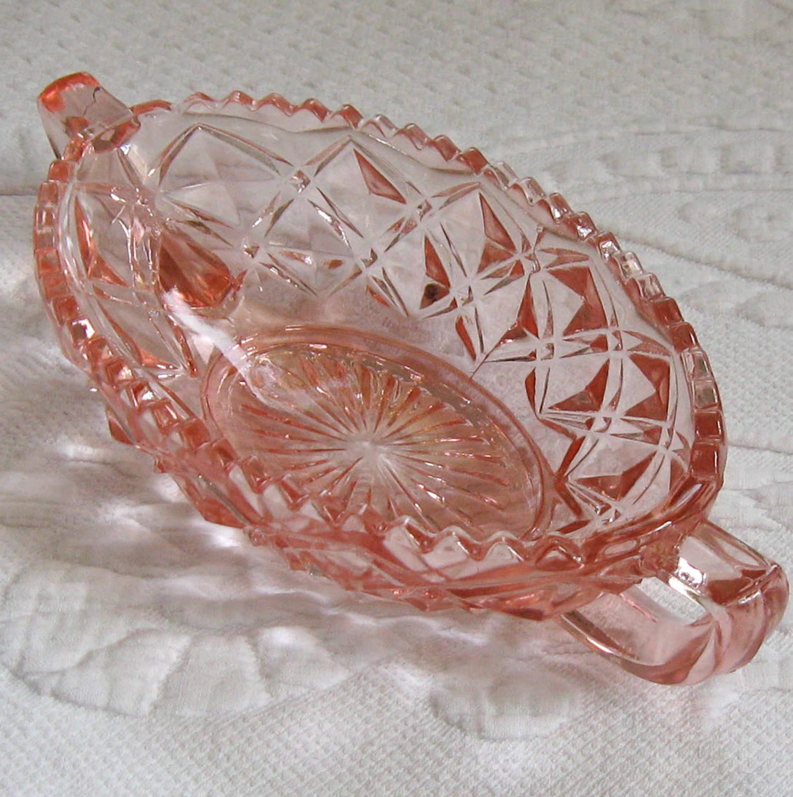 Vintage Pink Depression Glass CANDY DISH 1930s Etsy