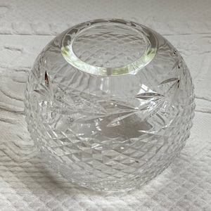 Mid Century Cut Crystal Bowl Vase