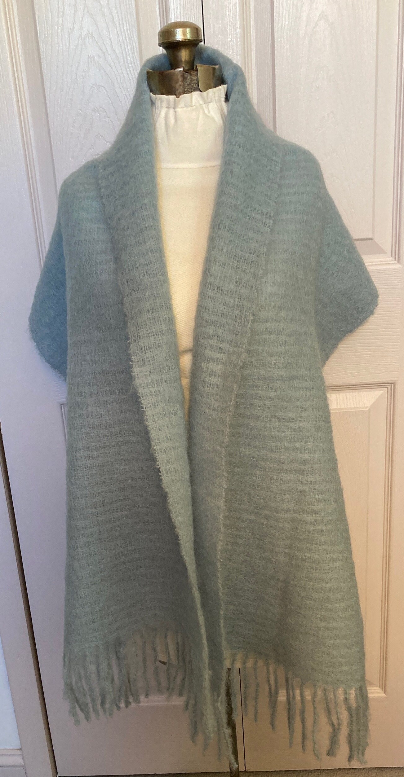 Vintage Woven Mohair Scarf: Powder Blue Shawl - Etsy New Zealand