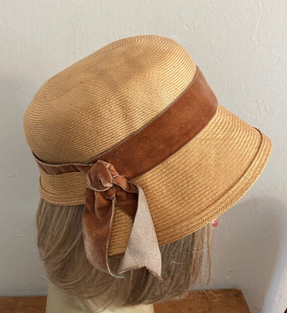 30s straw cloche . straw hat . 30s straw hat . st… - image 2