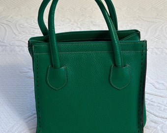 vintage Ronay hand bag . emerald green Ronay bag .  60s Ronay bag