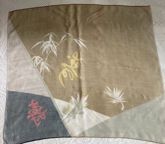 japanese silk scarf . 40s silk scarf . bamboo sca… - image 6