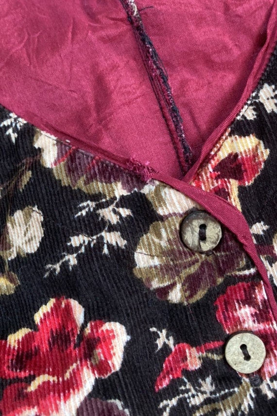 vintage April Cornell . corduroy jumper . floral … - image 10