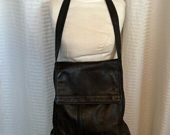 CHAS black leather laptop bag / shoulder bag