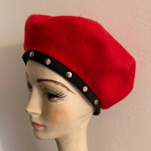 red wool beret by Maeve Carr