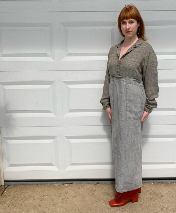 FLAX Dress . Linen Dress . Flax Linen Dress . Flax by Jeanne Engelhart .  Shirtwaist Dress . High Waisted Flax -  Canada