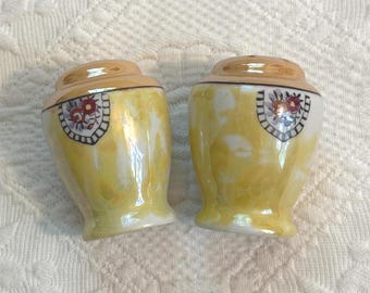Sel et poivre vintage art déco lustré : fabriqué au Japon