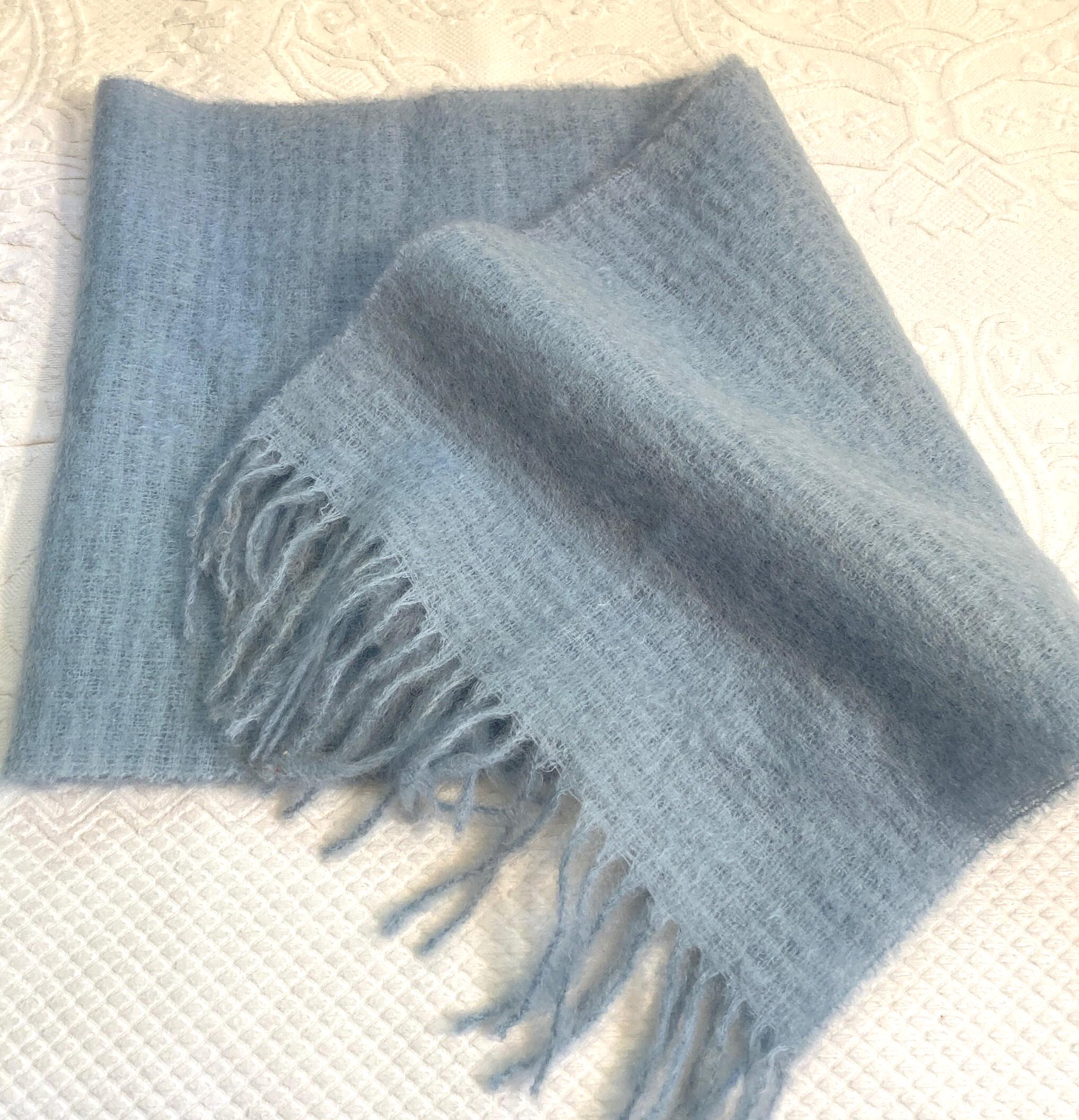 Vintage Woven Mohair Scarf: Powder Blue Shawl - Etsy New Zealand