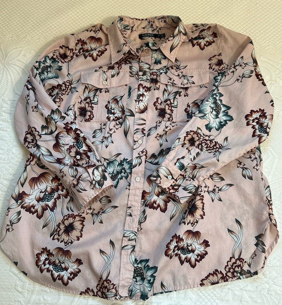 floral Ralph Lauren blouse . 2X Ralph Lauren . blu