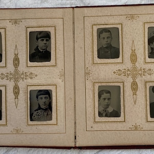 Antique Tintype Photograph Album: 76 Gem Photos, Early 20th Century