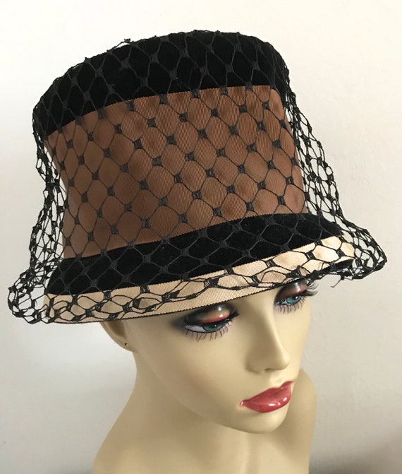 black hat with netting