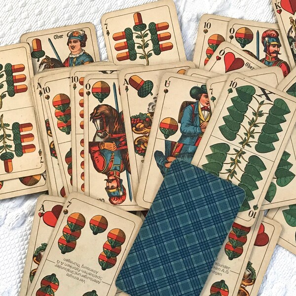 German Card Game . gaiglekarte . 1940s card came . altenburger und stralsunder spielkarten . binokel cards