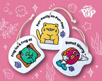 Pun-tastic Pals - Now Pop Up | Pop up Sponge | Kitchen Sponge | Cellulose Sponge | Dishwashing Sponge | Kitchen Scrubber | Eco Friendly |