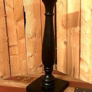 Primitive Country Candlestick, Candle Holder - Black finish, distressed Rustic Home decoration