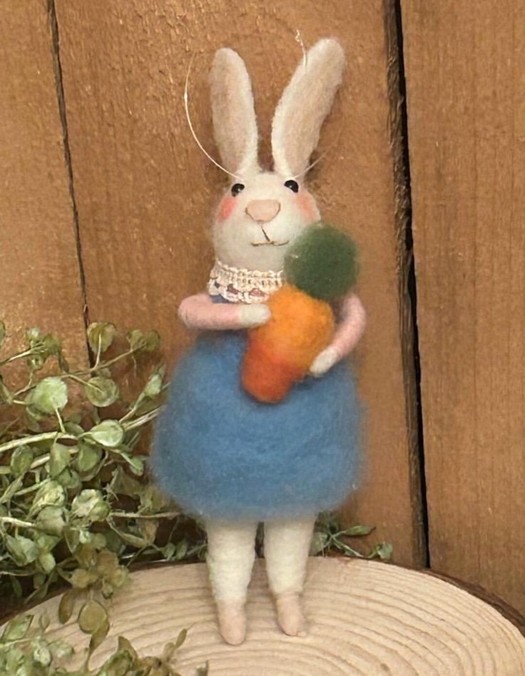 Cute Needle Felted Bunny With Carrot, Rabbit - Spring, Easter Felt ...