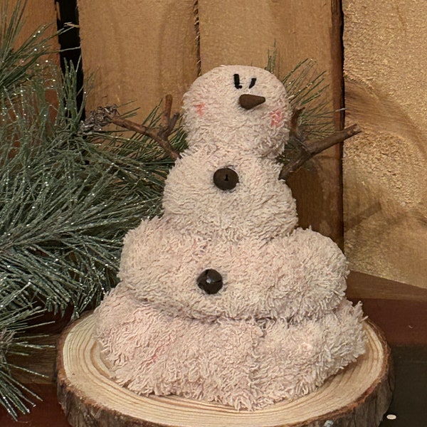 Primitive Country Melting Snowman - winter Christmas decor
