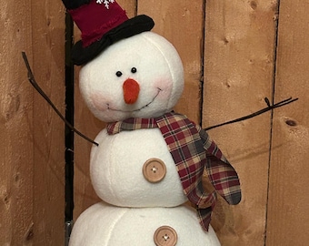 Welcome Winter Snowman | Hand Painted Shelf Sitter | Cozy Winter