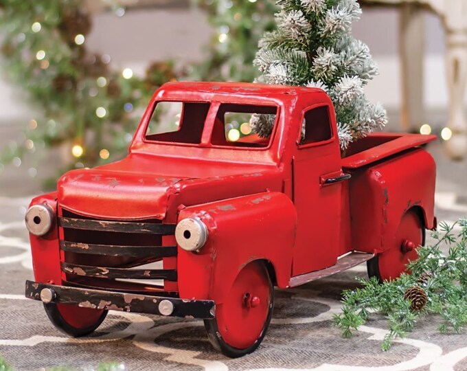 EXTRA LARGE Rustic Red Metal Truck Vintage Farmhouse Decor Etsy