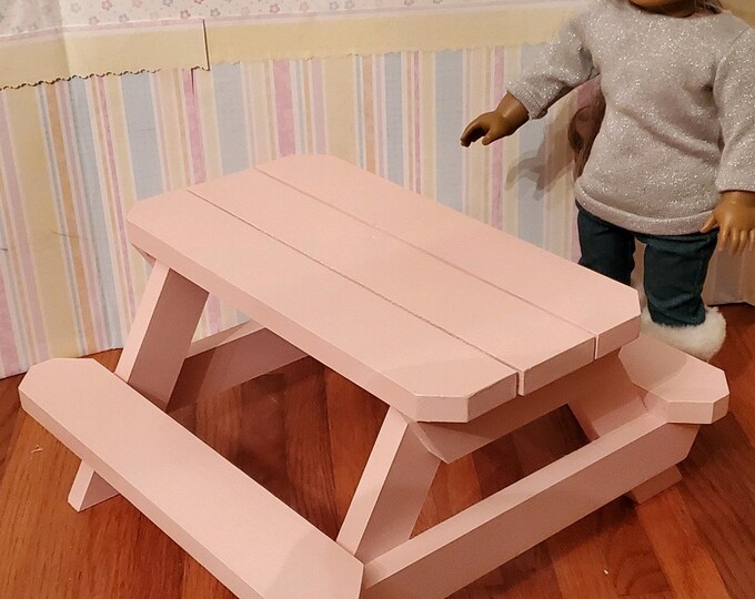 18 Inch Doll Picnic Table 18 Doll Furniture Handmade Etsy
