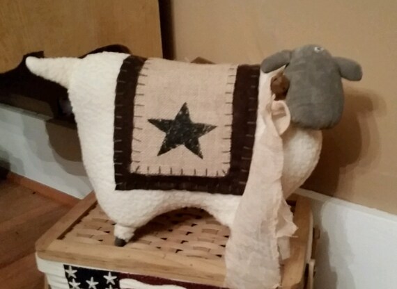 Primitive Country Sheep Farmhouse decor shelf sitter star ... Primitive Country Sheep Farmhouse decor shelf sitter star