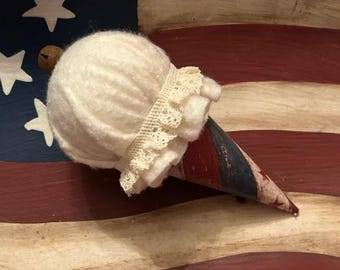 Patriotic Ice cream cone, USA, red, white blue decor, Americana bowl fillers, Stars stripes, Tier tray decor. Faux summer ice cream treat