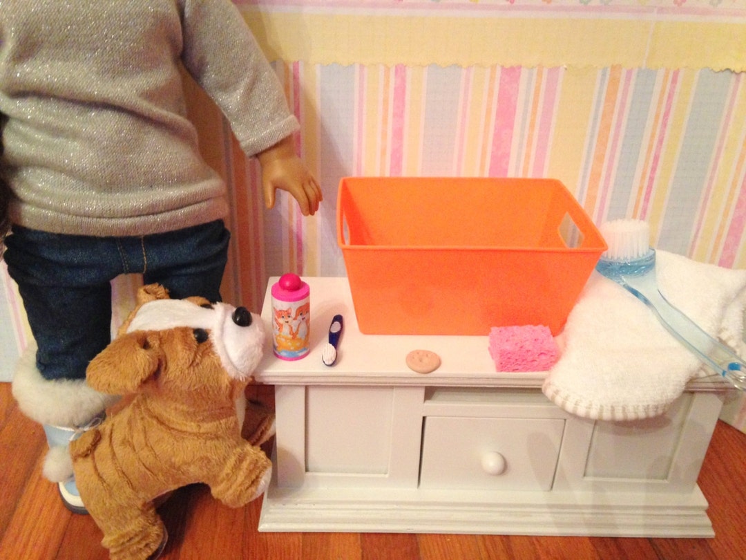 18 Doll Pet Grooming Set Wash Tub Brush Sponge Etsy