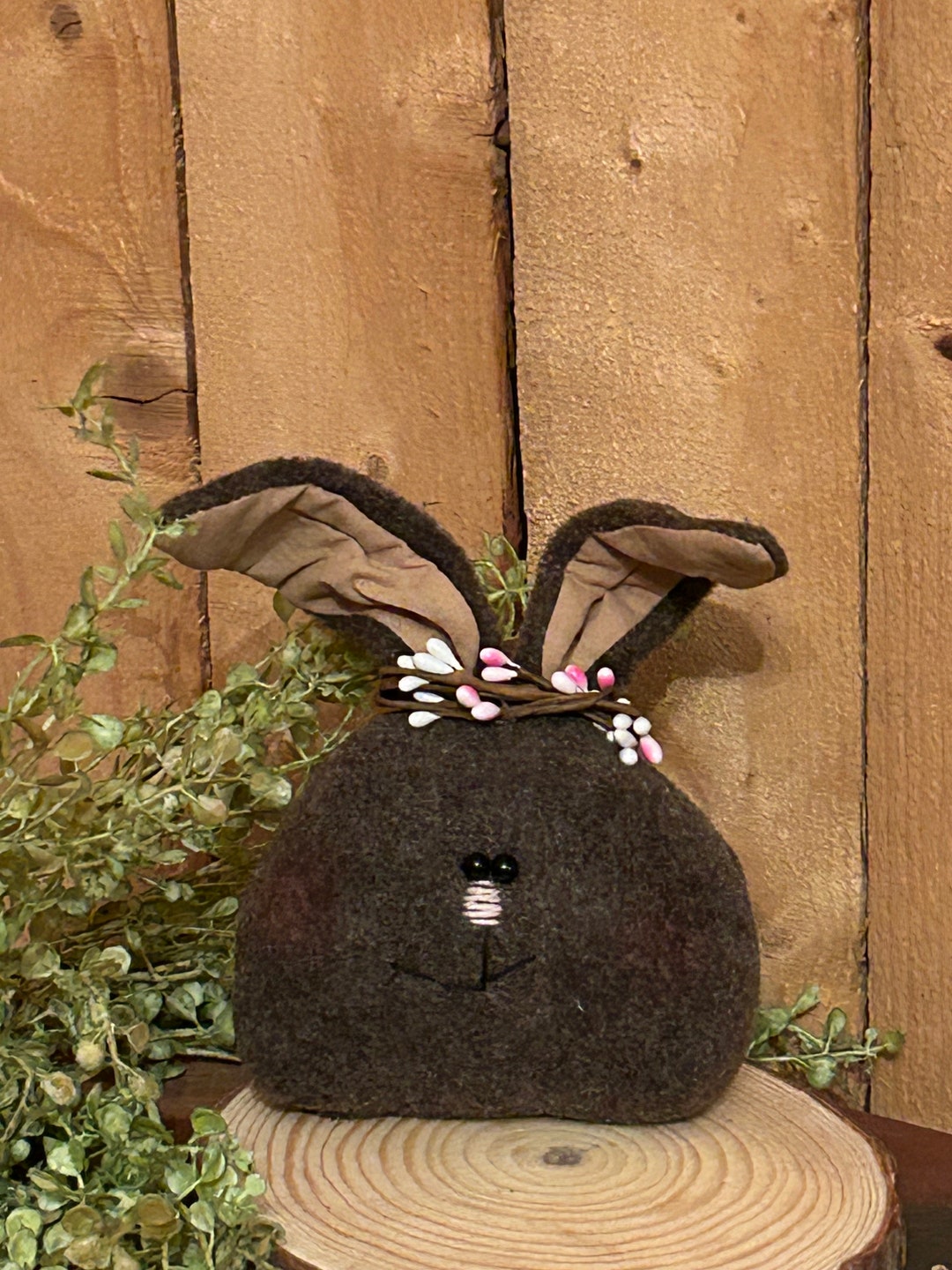 Rustic Plush Rustic Stuffed Bunny – Country Spring Easter Decor - Etsy