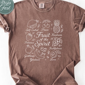 Comfort Colors® Fruit of the Spirit Shirt, Trendy Front And Back, Spiritual Shirt, Christian Aesthetic Shirt, Christian Women, Scripture Tee