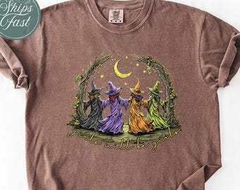 Comfort Colors® Vintage Girls Will Be Girls Witch  Shirt, Funny Witch Vintage Shirt, Vintage Halloween Women Shirt, Witchy Vibes Shirt