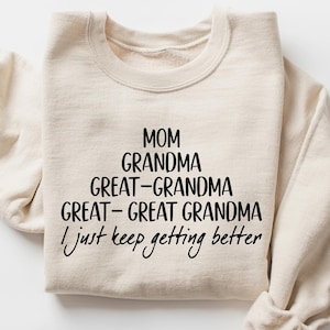 Mom Grandma Great-Grandma Shirt, Pregnancy Announcement, Gift For Great-Grandma, Gift For Mom, Baby Reveal To Family, Mother&#39;s Day Gift