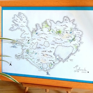 Carte personnalisée voyage noces/road-trip