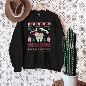 Here Comes Santa Floss Ugly Christmas Sweater
