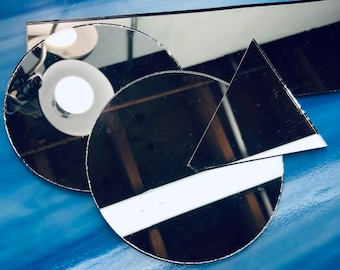 Round Mirror 6”, 6 1/2”, 7”, 7 3/4”, 8”, 8 1/2" Custom Cut, Replacement Mirror, VTG Mirror Repair