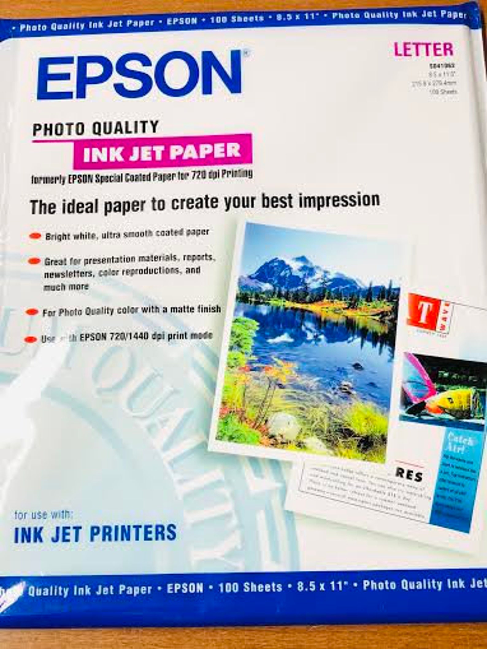 1 Pk Epson Ink Jet Paper White Matte Finish. Photo Quality Etsy
