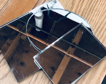 Sq/Rec Mirror, 12" to 13", Custom Cut, VTG Mirror Repair, Mirror Replacement