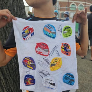 F1 2026 Fahrer Helm gesticktes Aufnäher, Ferrari, Mercedes, McLaren, Red Bull, Williams